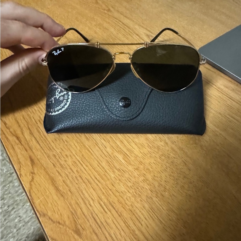 Ray-Ban Aviator Titanium Sunglasses Polarized